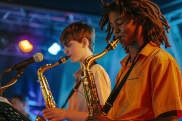Muziek maken met saxofoons