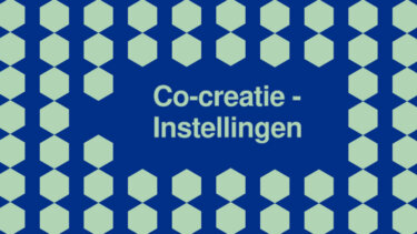 Subsidie Co-Creatie - Instellingen